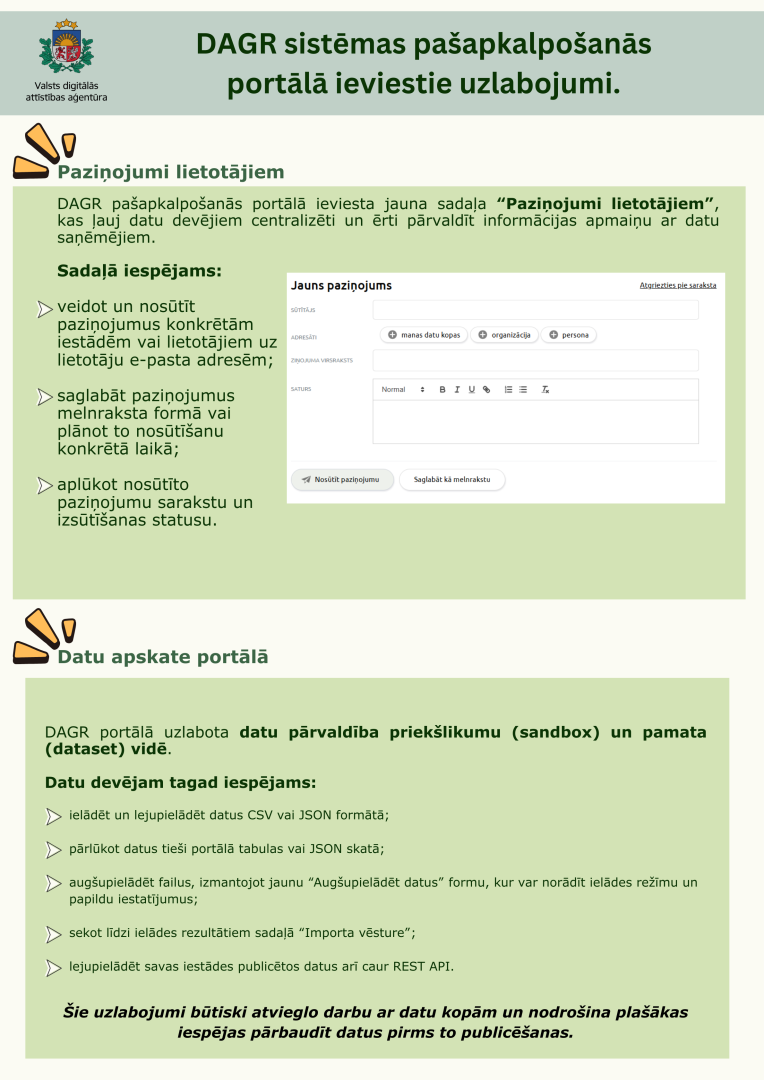 Paziņojumi lietotājiem